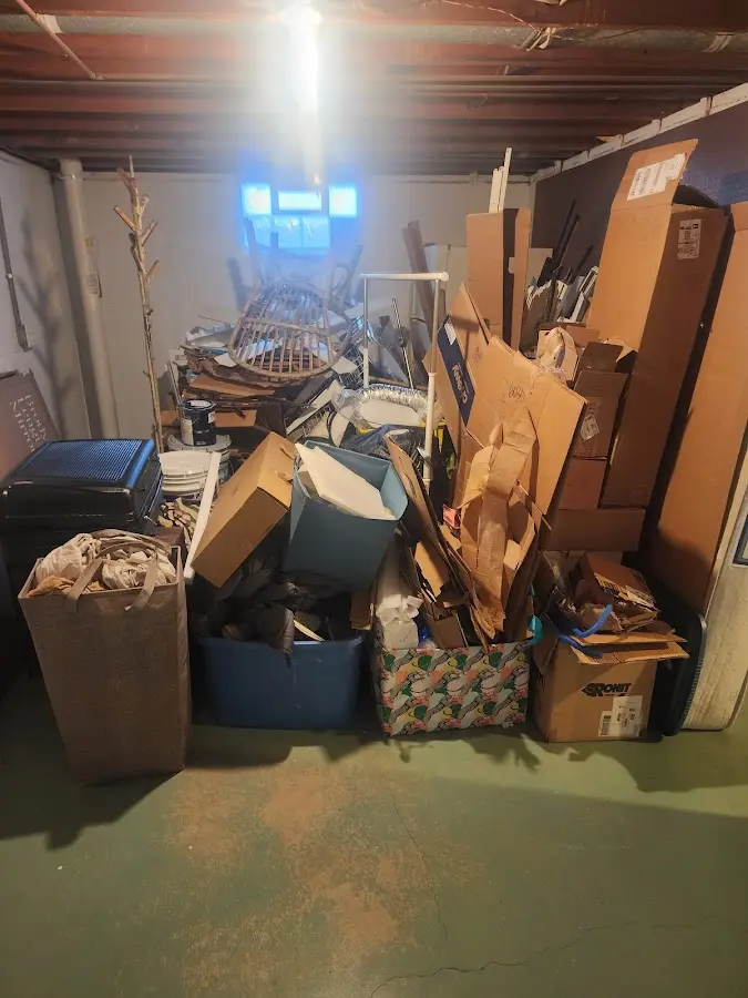 Roll-off dumpster container at job site for Roll Off Dumpster Rental in Gardiner